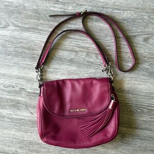 Michael Kors Pink Leather Bedford Tassel Purse